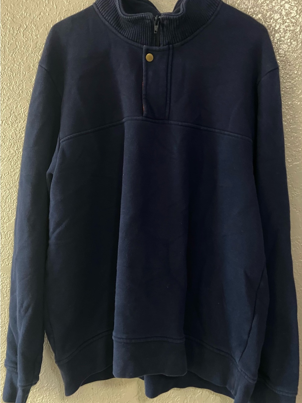 Orvis Navy Quarter-Zip Snap Pullover
